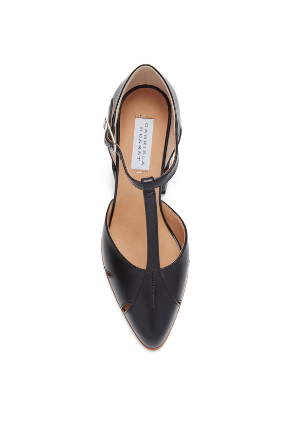Gabriela Hearst Hawes T-Strap Heel In Black Leather