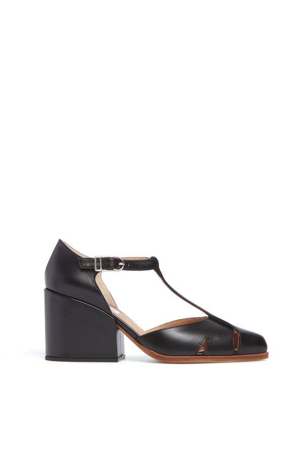 gabriela hearst Hawes T-Strap Heel in Black Leather