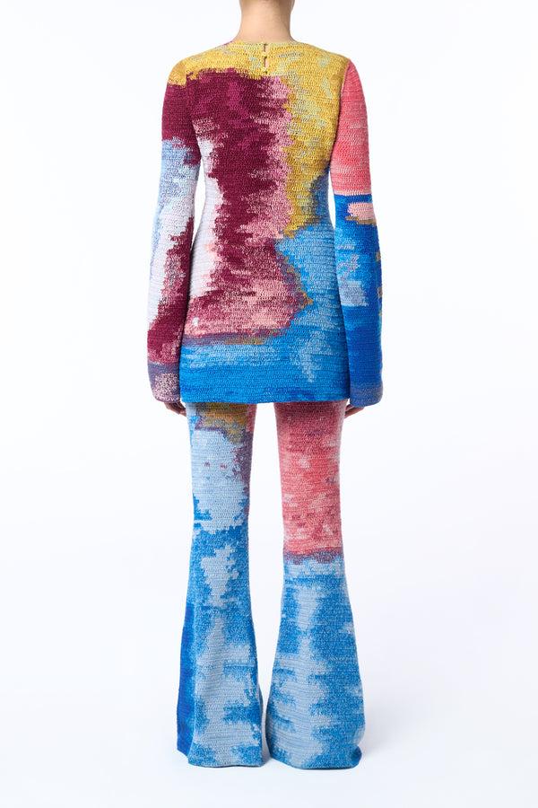 Gabriela Hearst Hebe Crochet Pant In Aurora Multi Cashmere