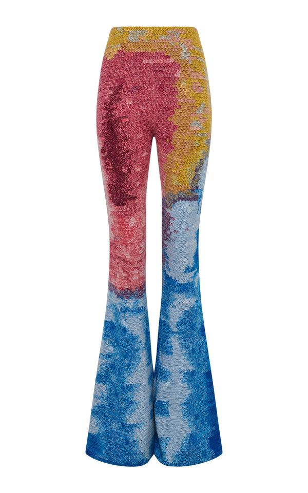 gabriela hearst Hebe Crochet Pant in Aurora Multi Cashmere