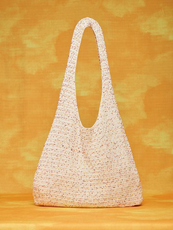 Gabriela Hearst Hedone Knit Hobo Bag In Ivory Multi Beaded Cashmere