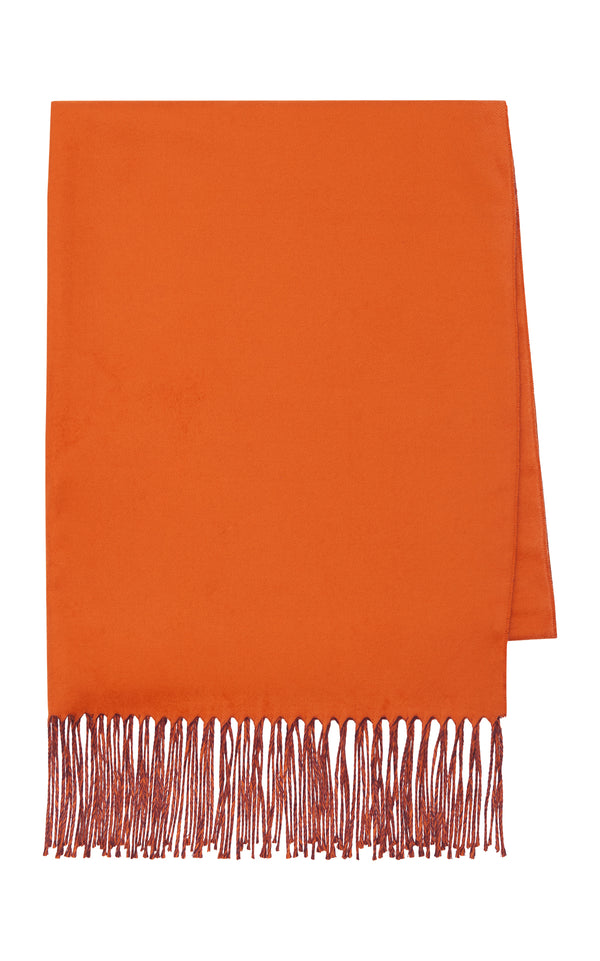 Gabriela Hearst Hollis Fringe Scarf In Spice & Bordeaux Silk