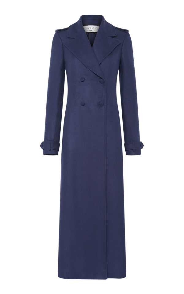 gabriela hearst Houstt Trench Coat in Navy Winter Silk gabriela hearst Houstt Trench Coat in Navy Winter Silk