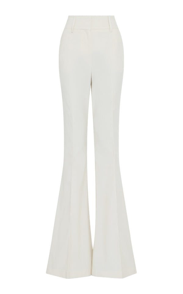 gabriela hearst Ianthe Flare Pant in Ivory Sea Island Cotton Corduroy