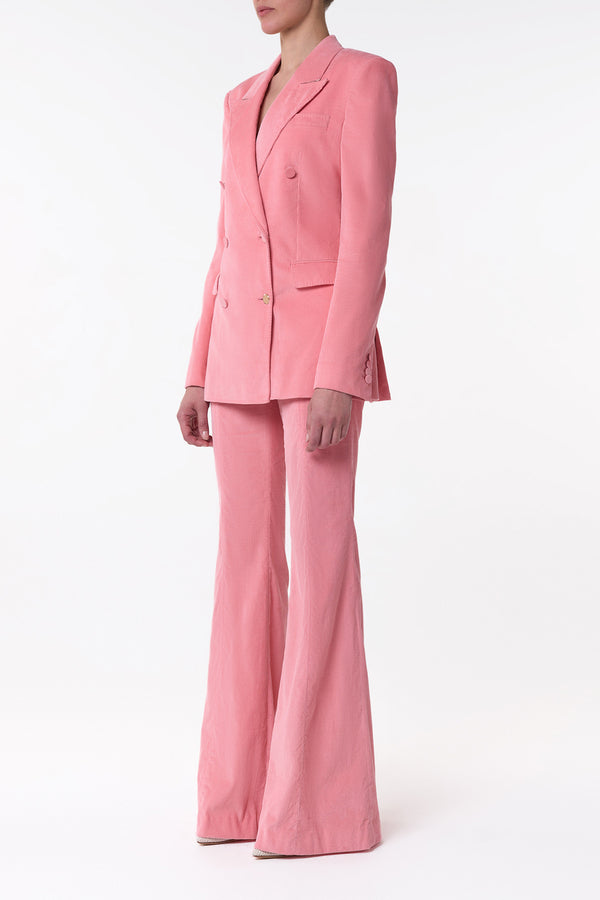 Gabriela Hearst Ianthe Flare Pant In Rosa Sea Island Cotton Corduroy