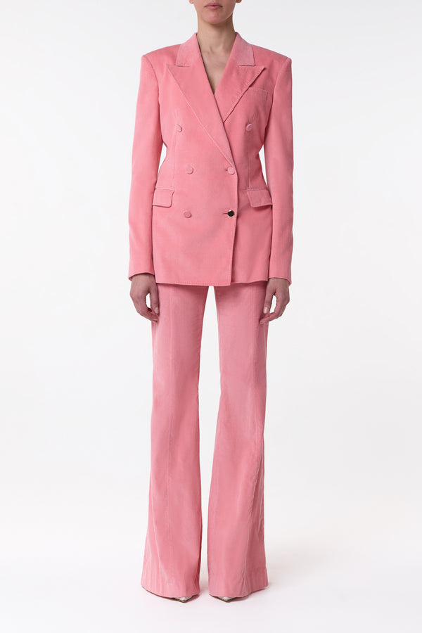 Gabriela Hearst Ianthe Flare Pant In Rosa Sea Island Cotton Corduroy