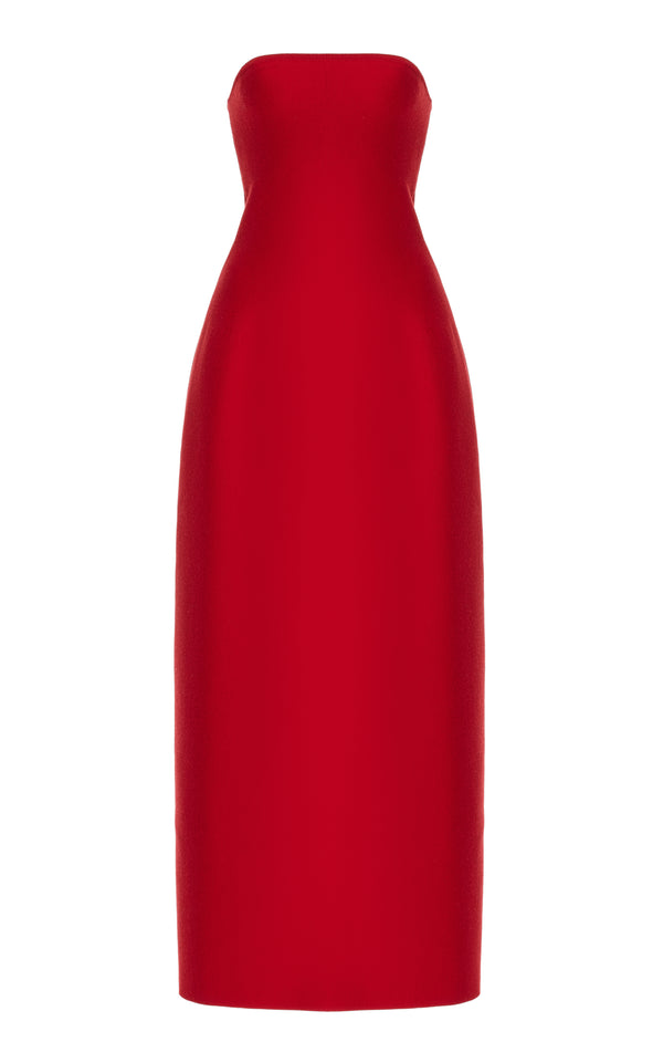 gabriela hearst Immanuel Knit Maxi Dress in Scarlet Red Merino Wool