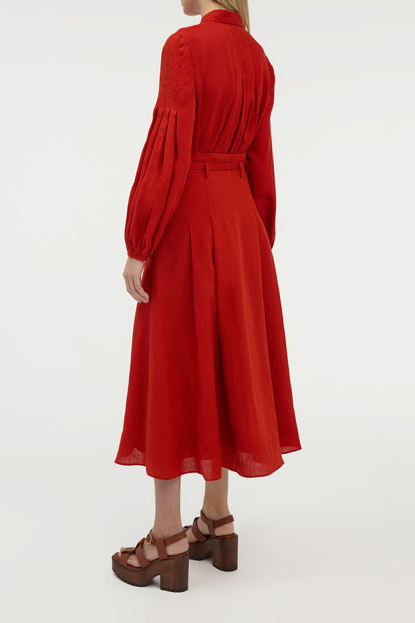 Gabriela Hearst Inga Blouse In Antelope Orange Aloe Linen