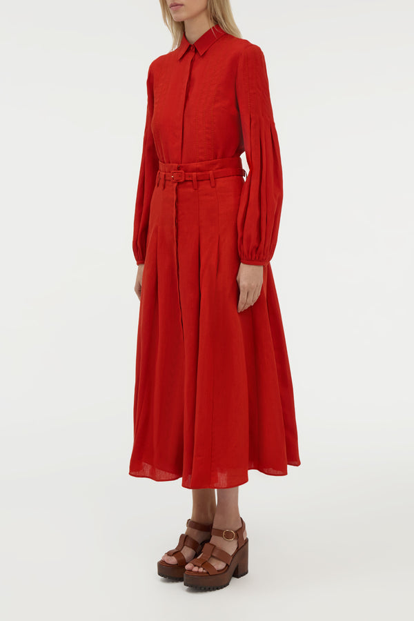 Gabriela Hearst Inga Blouse In Antelope Orange Aloe Linen