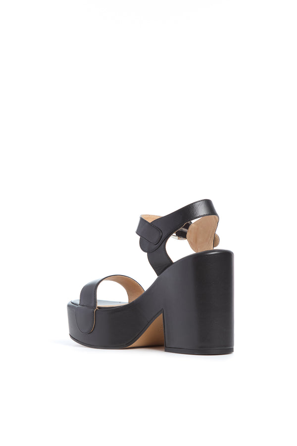 Gabriela Hearst Iris Platform Sandal In Black Nappa Leather