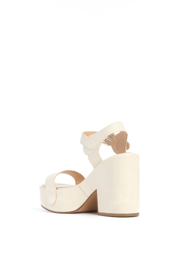 Gabriela Hearst Iris Platform Sandal In Cream Nappa Leather