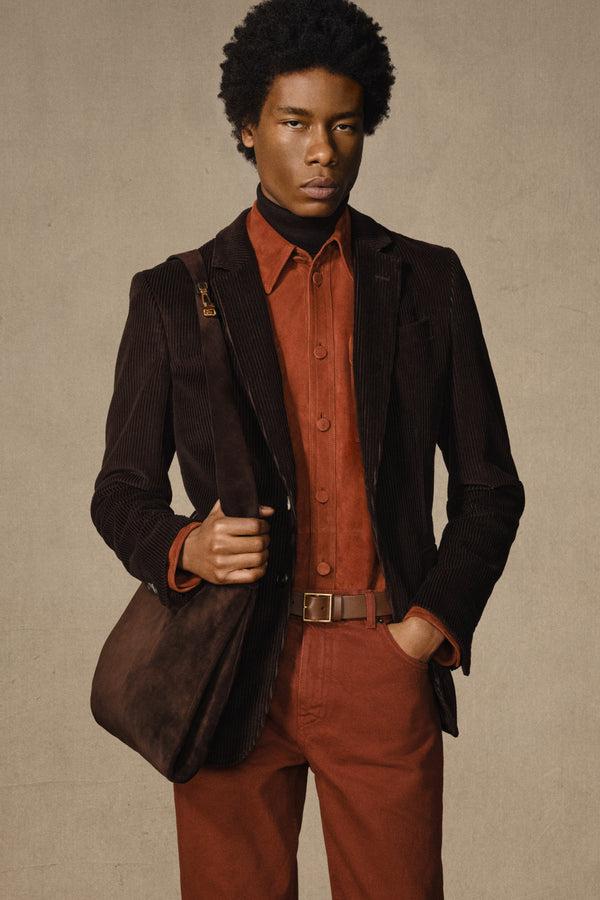 gabriela Hearst Irving Jacket In Chocolate Cashmere Corduroy