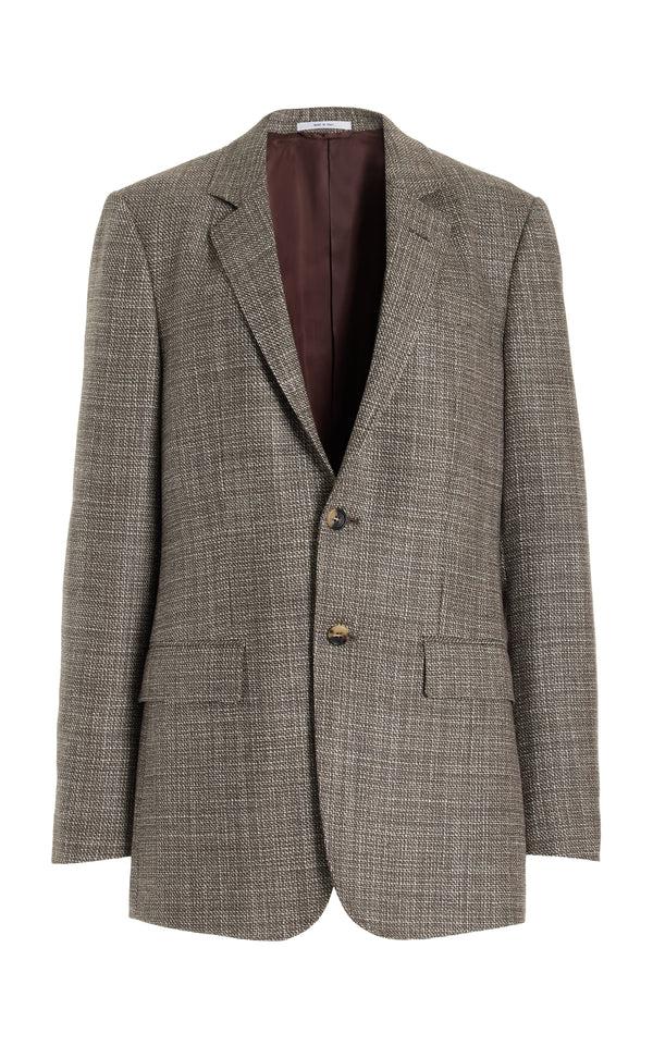 gabriela hearst Irving Jacket in Chocolate Virgin Wool Tweed