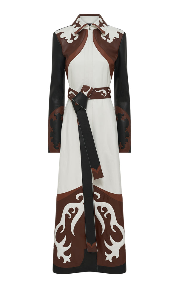 gabriela hearst Jemme Western Trench Coat in Multi Nappa Leather