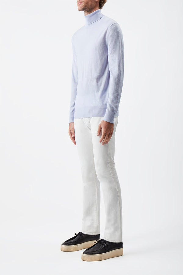 Gabriela Hearst Jermaine Knit Turtleneck In Halogen Blue Merino Wool