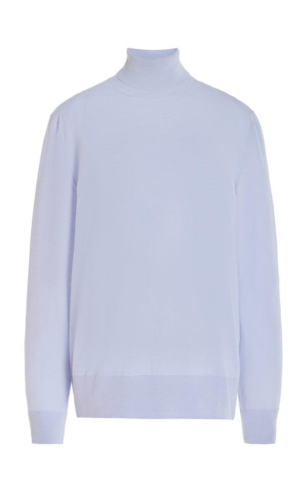gabriela hearst Jermaine Knit Turtleneck in Halogen Blue Merino Wool