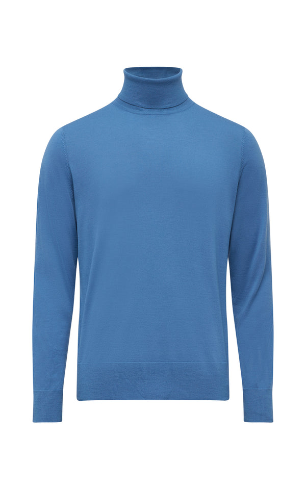 gabriela hearst Jermaine Knit Turtleneck in Sky Merino Wool