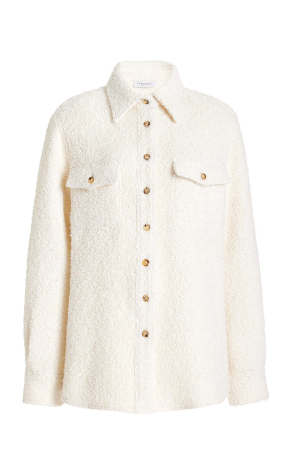 gabriela hearst John Austin Shirt in Ivory Recycled Cashmere Boucle