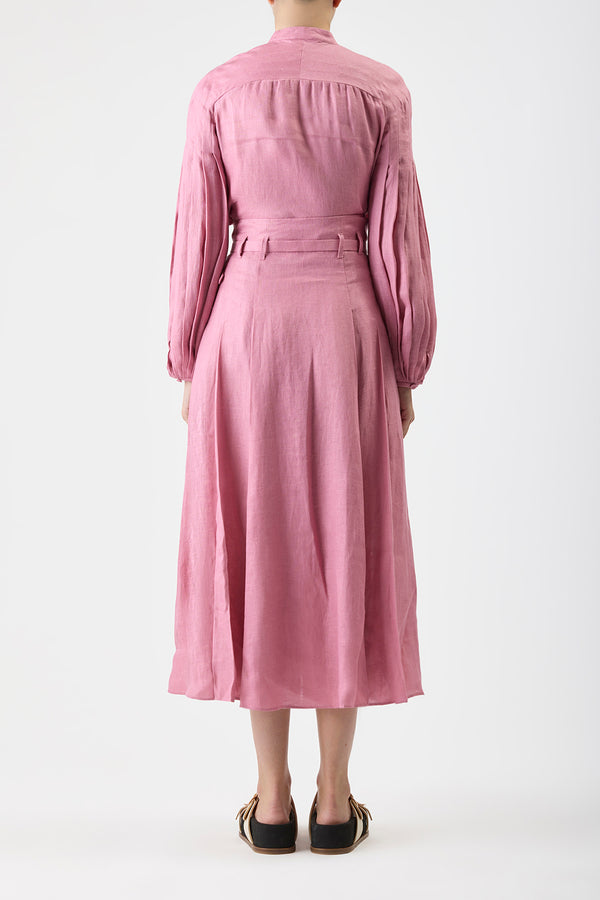 Gabriela Hearst Laetitia Blouse In Rose Quartz Linen