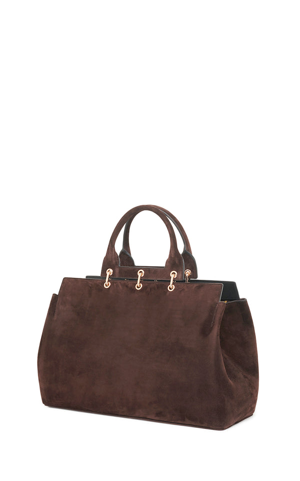Gabriela Hearst Large Amethyst Bag In Dark Brown Suede