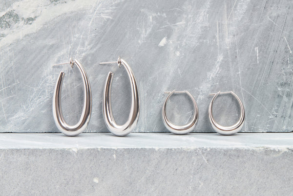 Gabriela Hearst Large Drop Earrings In 18K White Gold