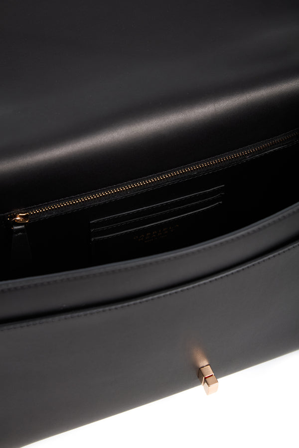 Gabriela Hearst Large Leonora Flap Bag In Black Leather