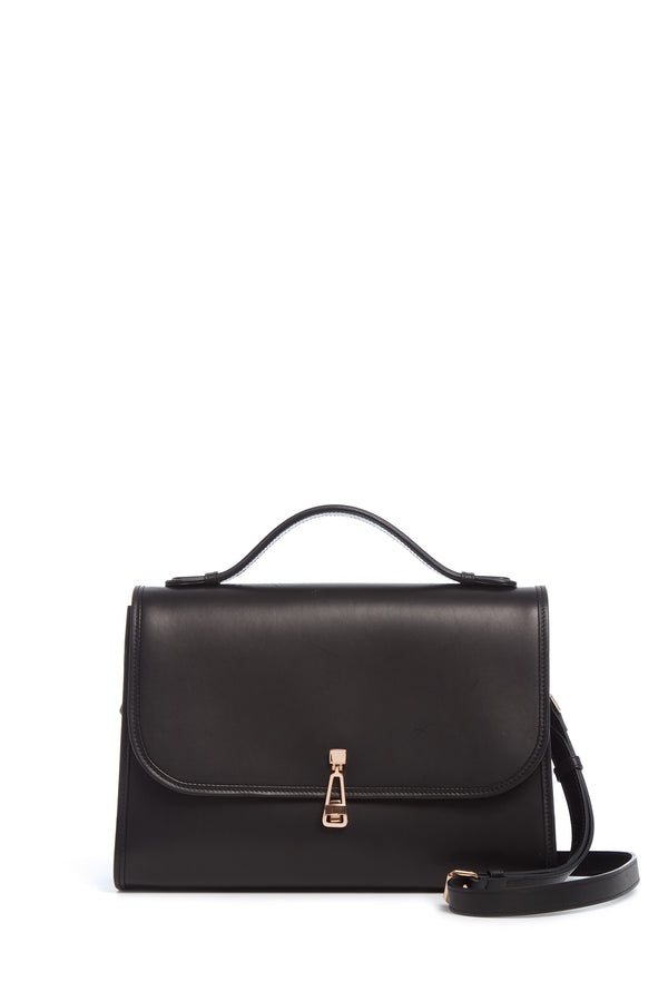 gabriela hearst Large Leonora Flap Bag in Black Leather