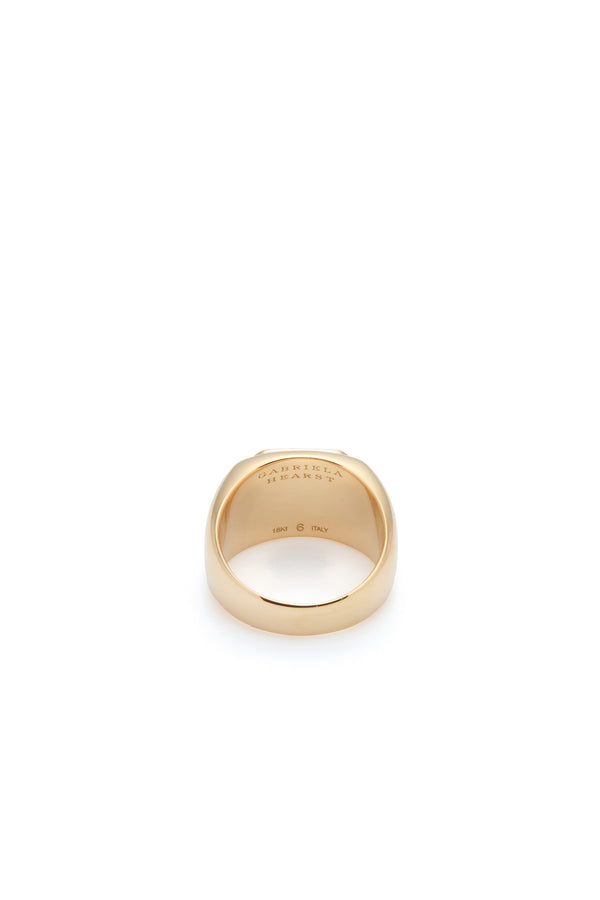 Gabriela Hearst Large Ring In 18K Yellow Gold & Howlite Stone