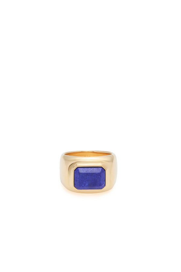 Gabriela Hearst Large Ring In 18K Yellow Gold & Lapis Stone