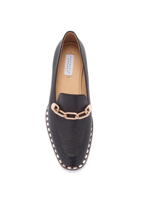 Gabriela Hearst Larisa Loafer In Black Textured Leather