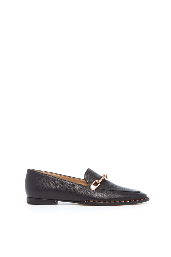 gabriela hearst Larisa Loafer in Black Textured Leather