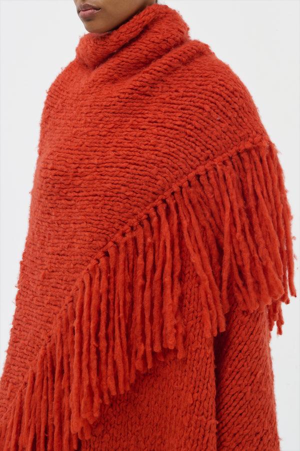 Gabriela Hearst Lauren Knit Wrap In Antelope Orange Welfat Cashmere