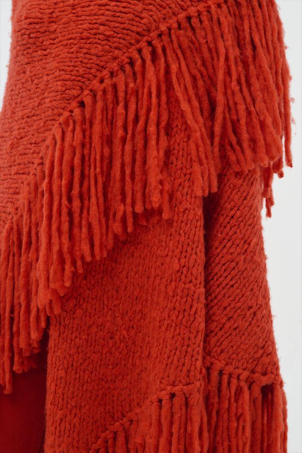 Gabriela Hearst Lauren Knit Wrap In Antelope Orange Welfat Cashmere