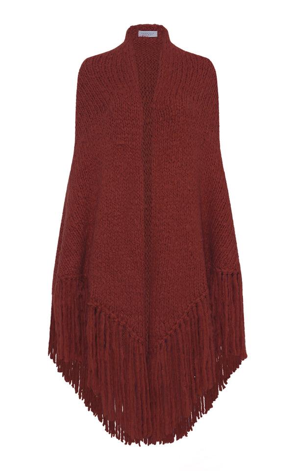 gabriela hearst Lauren Knit Wrap in Burnt Sienna Welfat Cashmere