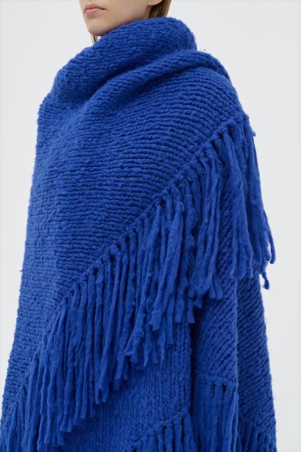 Gabriela Hearst Lauren Knit Wrap In Cobalt Welfat Cashmere