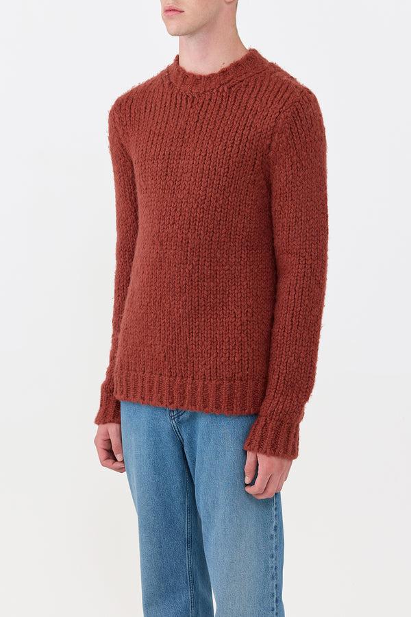 Gabriela Hearst Lawrence Knit Sweater In Burnt Sienna Welfat Cashmere