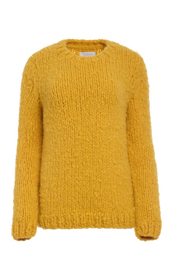 gabriela hearst Lawrence Knit Sweater in Golden Birch Welfat Cashmere