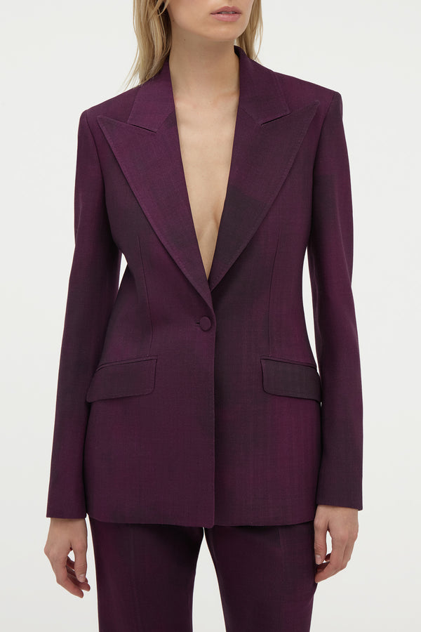 Gabriela Hearst Leiva Blazer In Bordeaux Virgin Wool