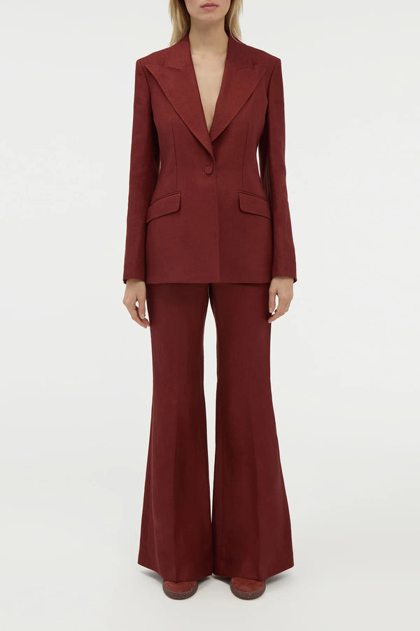 Gabriela Hearst Leiva Blazer In Burnt Sienna Linen Twill