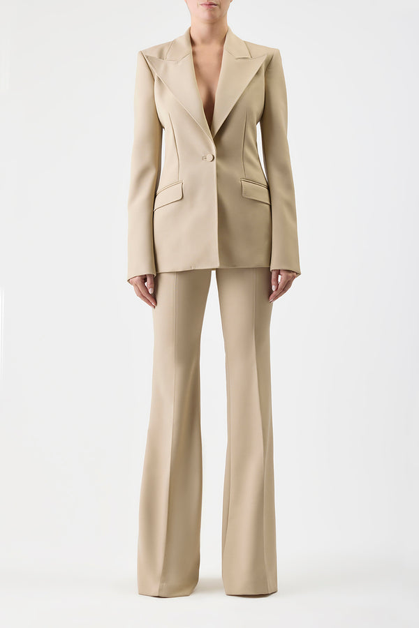 Gabriela Hearst Leiva Blazer In Khaki Sportswear Wool