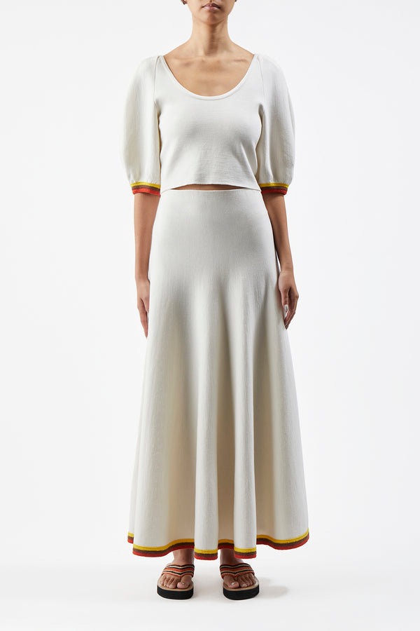 Gabriela Hearst Lia Knit Top In Ivory Multi Merino Wool