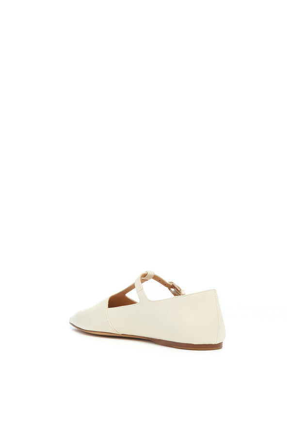 Gabriela Hearst Lola Ballerina Flat Shoe In Cream Nappa Leather