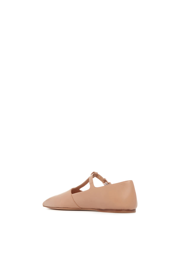 Gabriela Hearst Lola Ballerina Flat Shoe In Dark Camel Nappa Leather