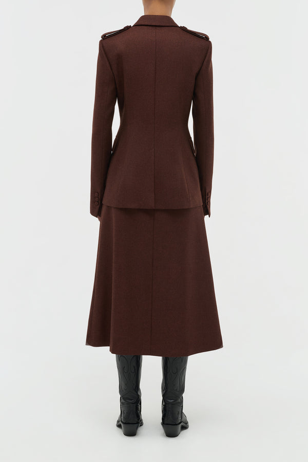 Gabriela Hearst Louisa Blazer In Burnt Sienna Wool Cashmere Flannel