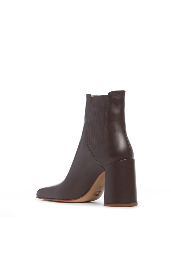 Gabriela Hearst Luke High Heel Ankle Boot In Chocolate Leather