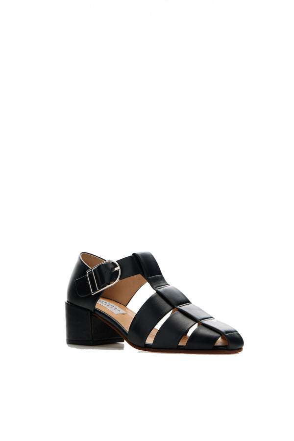 Gabriela Hearst Lyle Block Heel Pump In Black Nappa Leather