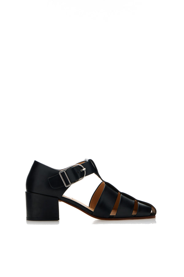 gabriela hearst Lyle Block Heel Pump in Black Nappa Leather