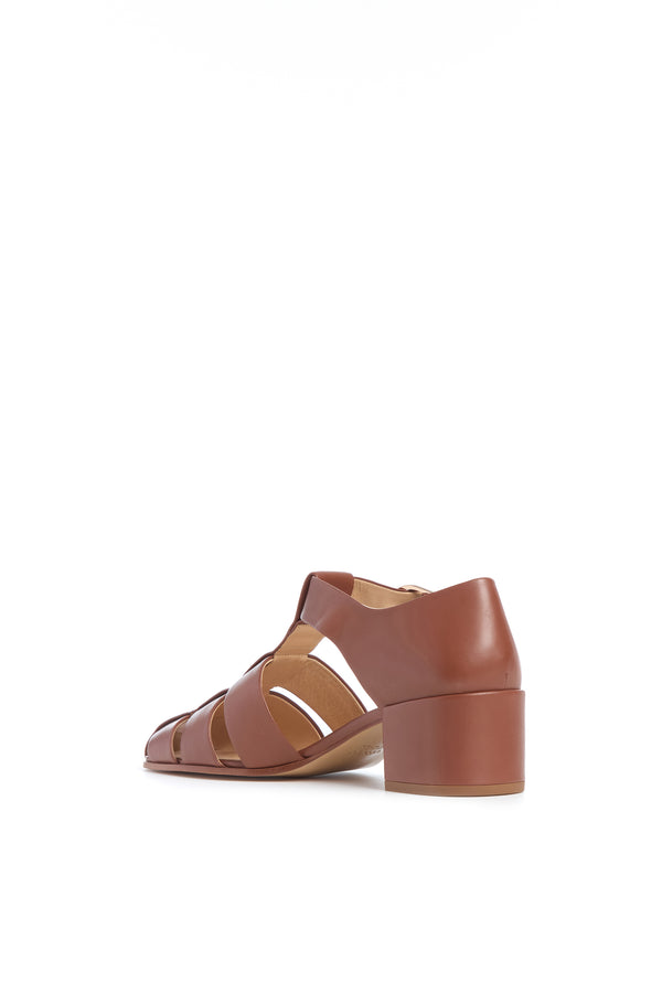 Gabriela Hearst Lyle Block Heel Pump In Cognac Nappa Leather