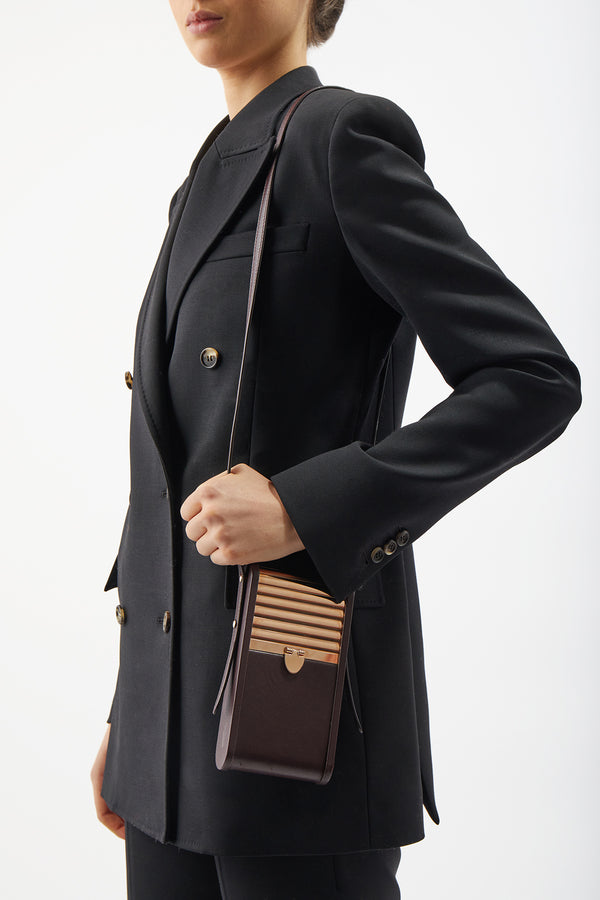 Gabriela Hearst Mabel Crossbody Phone Case In Bordeaux Nappa Leather