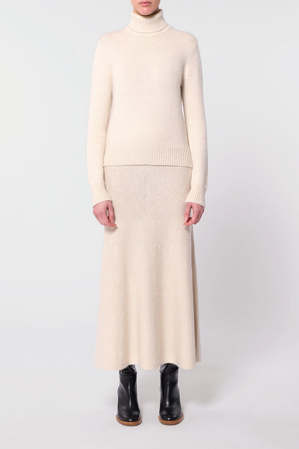Gabriela Hearst Madden Knit Turtleneck Sweater In Ivory Cashmere